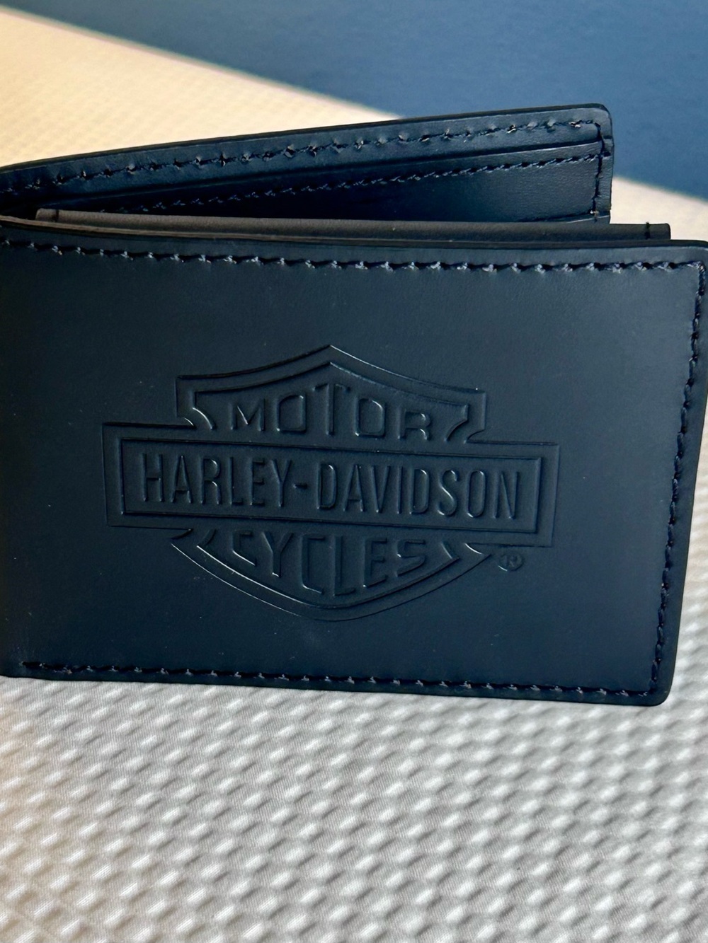 Harley-Davidson H-D Signature Leather Bifold RFID Wallet Black